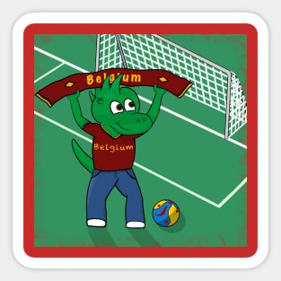 Dino Belgium Football Fan Sticker